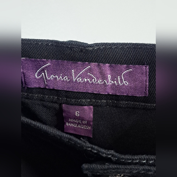 Gloria Vanderbilt Amanda Slimming Black Jean Pant Sz 6 New - Picture 3 of 6